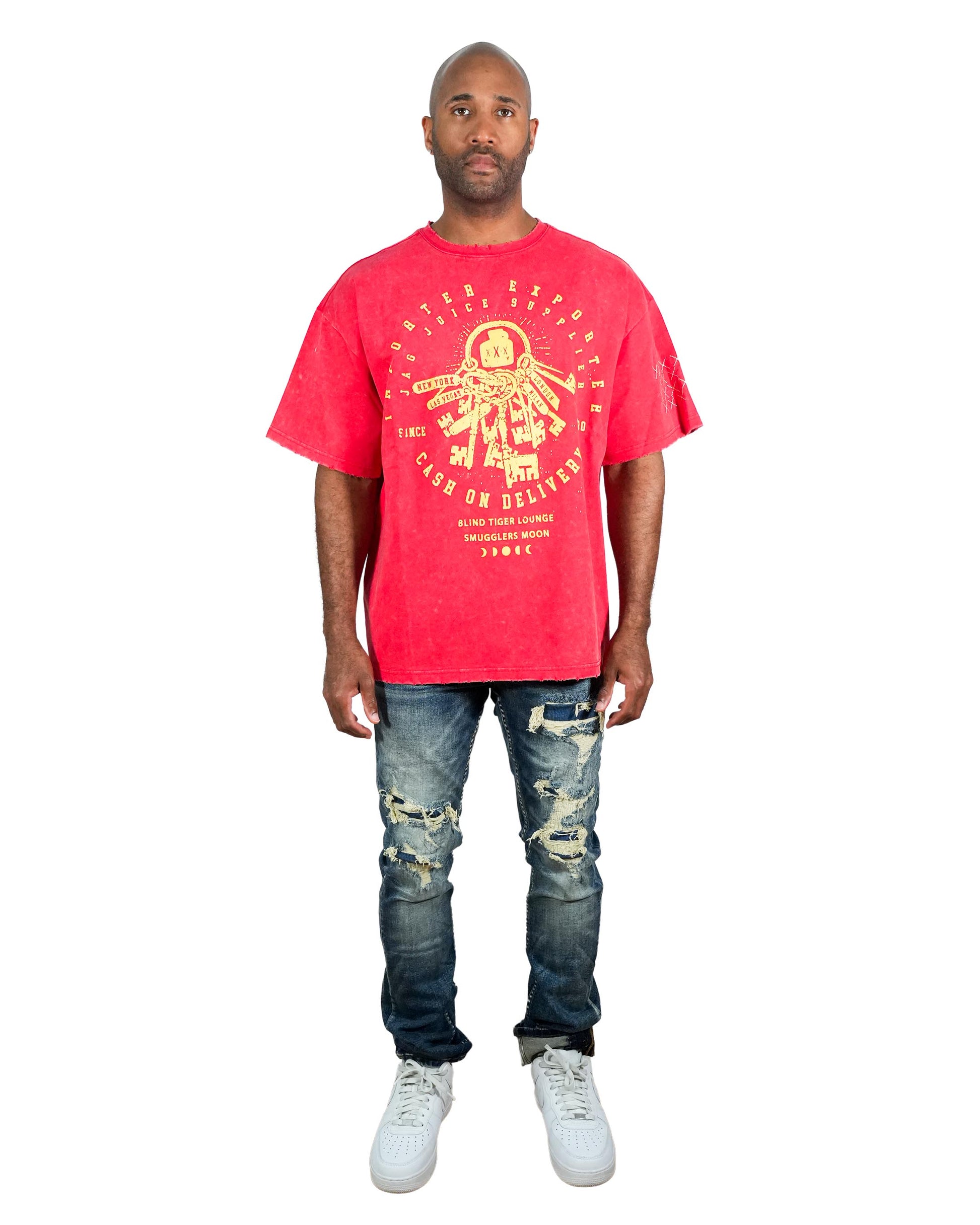 Smugglers Key Master Oversized Knit Red T-Shirt