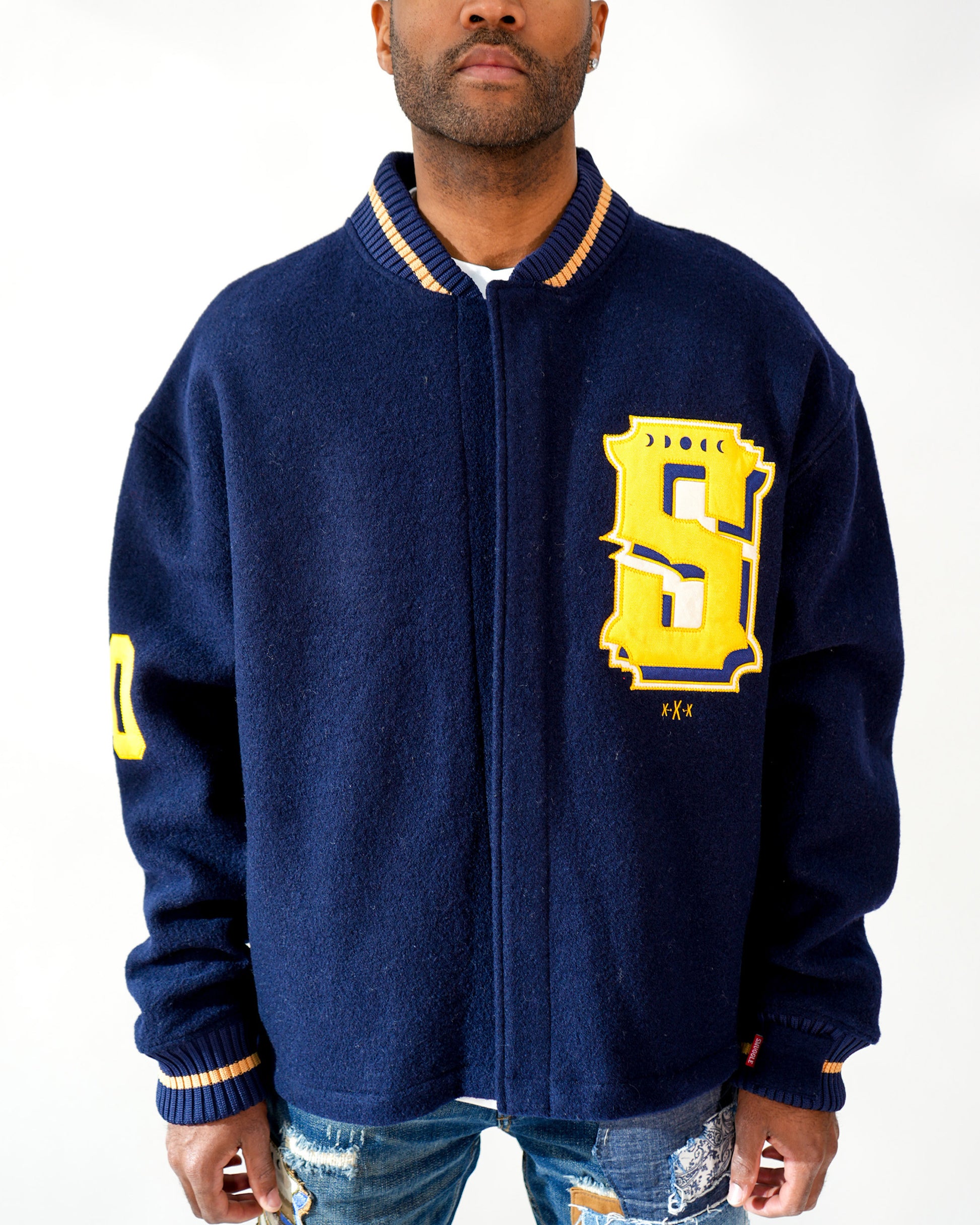 Contraband Varsity Navy Twill Jacket