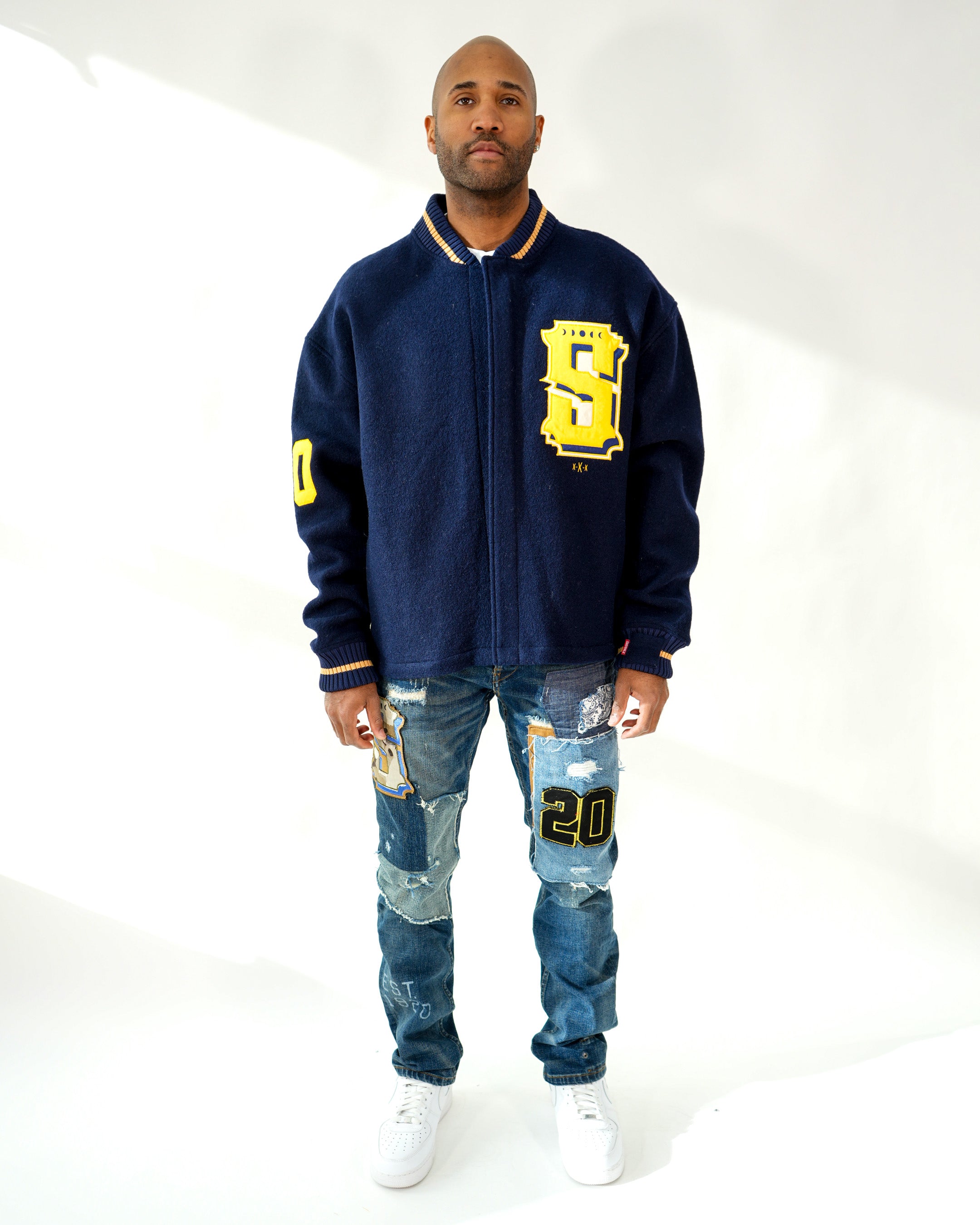 Contraband Varsity Navy Twill Jacket