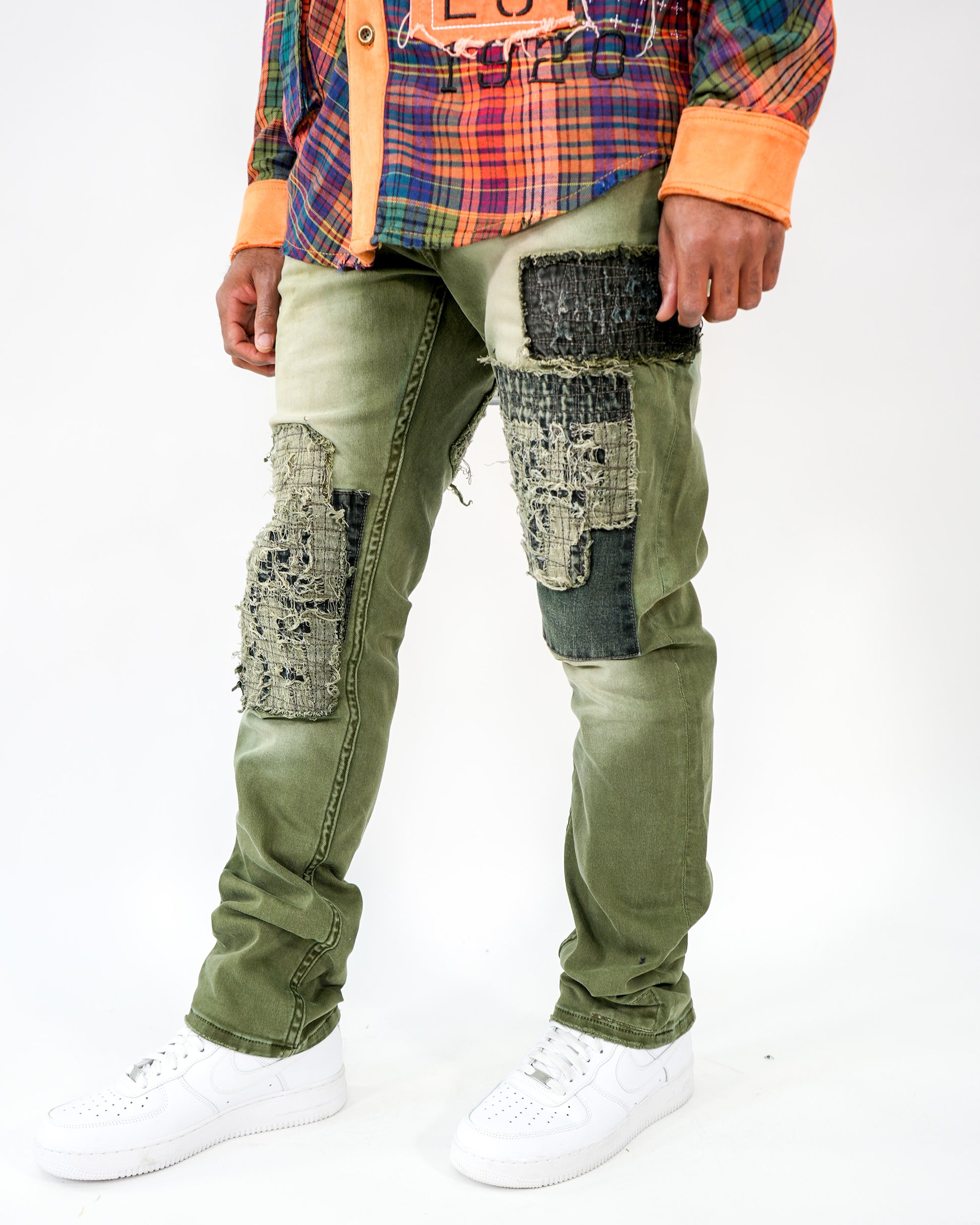 Cache Carrier Olive Denim Jeans
