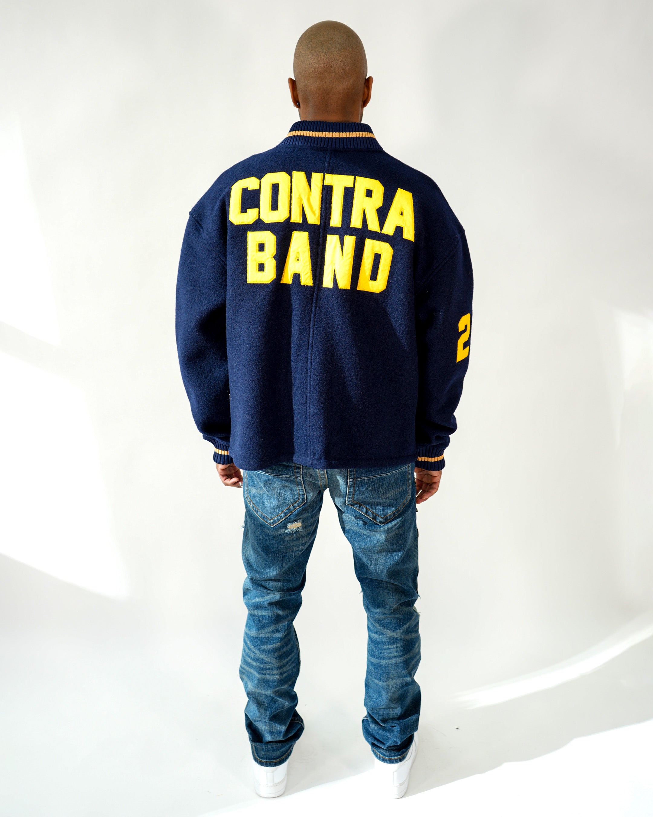 Contraband Varsity Navy Twill Jacket