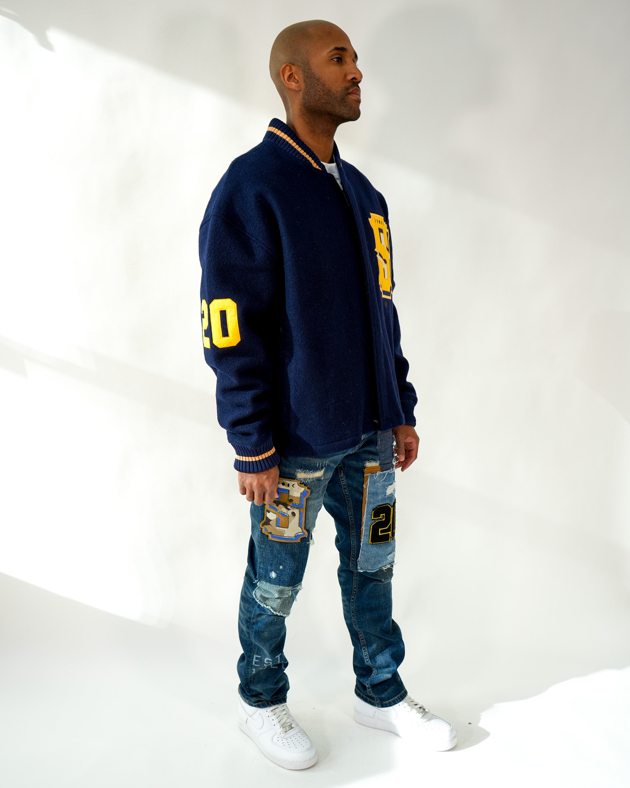 Contraband Varsity Navy Twill Jacket