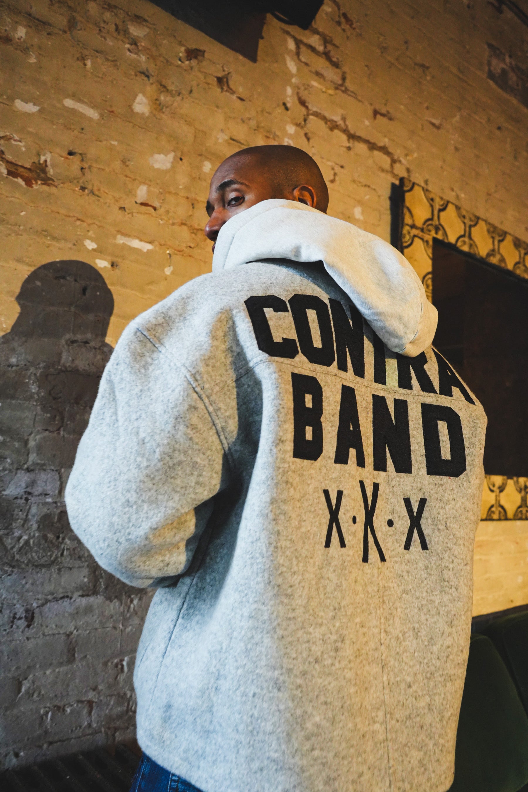 Contraband Varsity Grey Twill Jacket