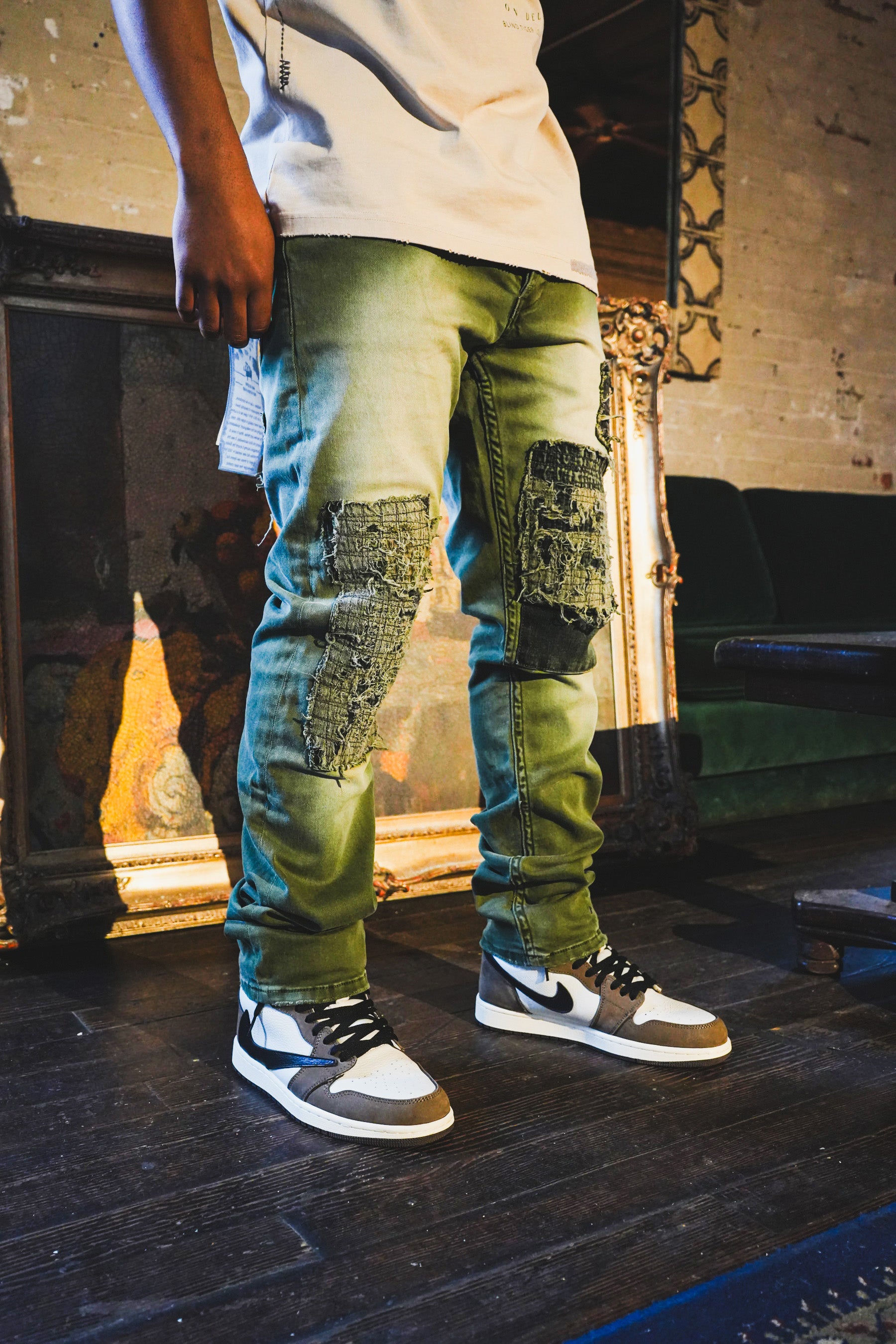 Cache Carrier Olive Denim Jeans