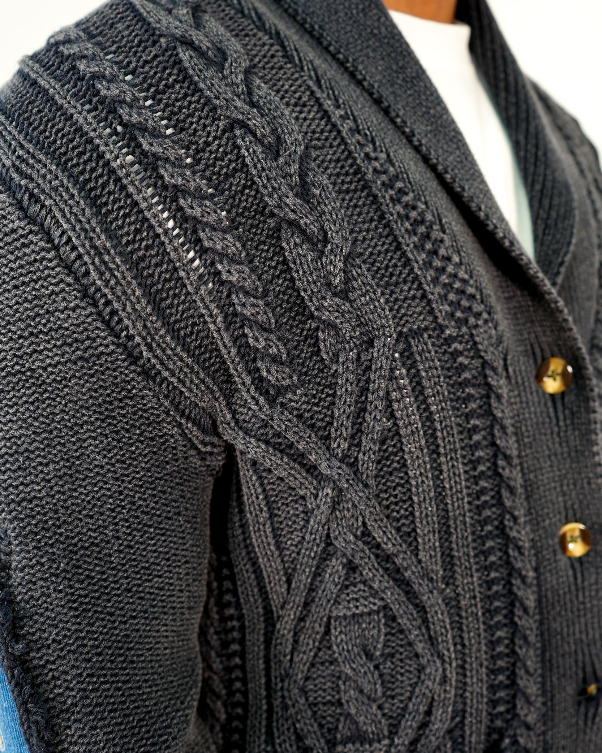 Grand Weaver Knit Navy Cardigan