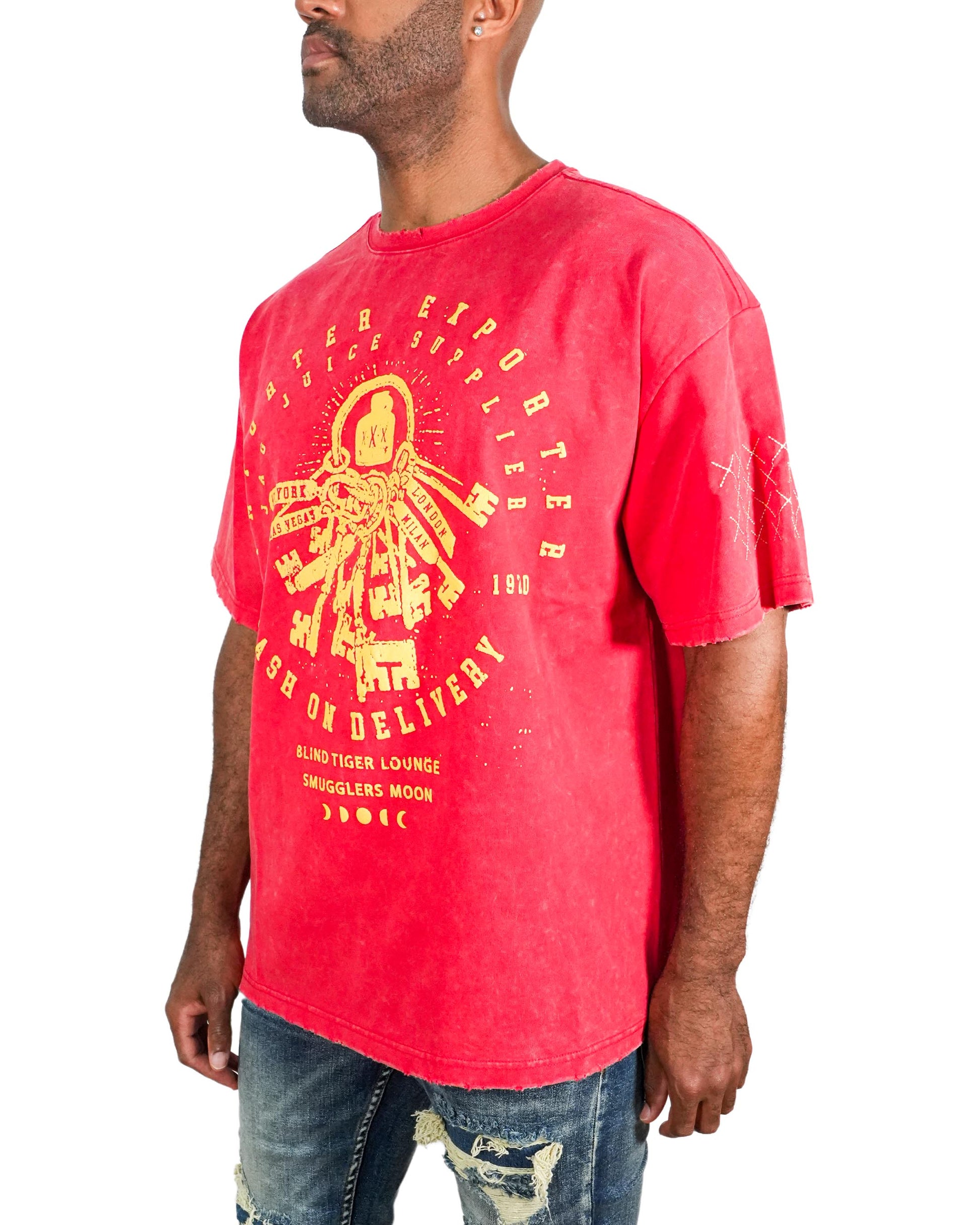 Smugglers Key Master Oversized Knit Red T-Shirt