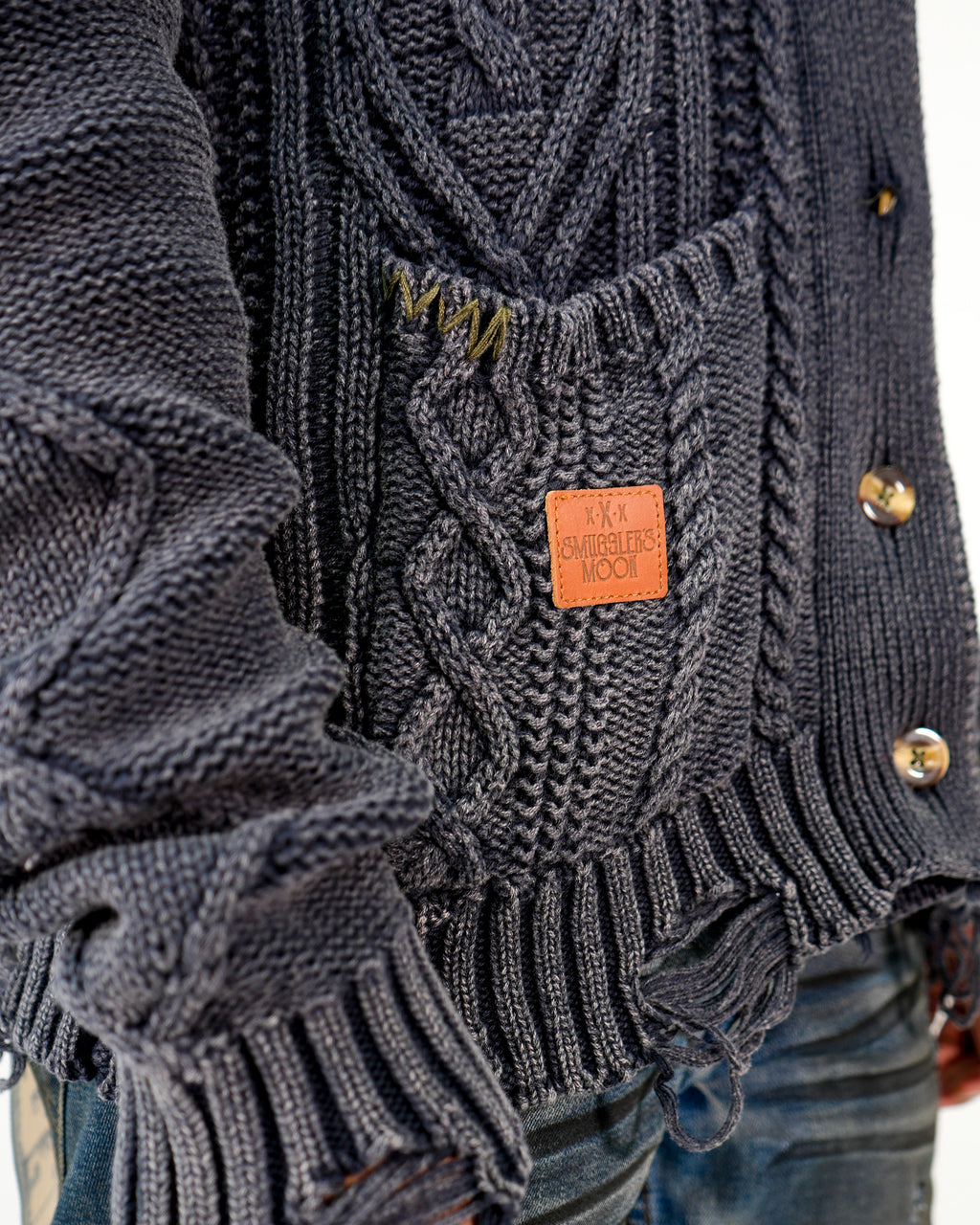 Grand Weaver Knit Navy Cardigan