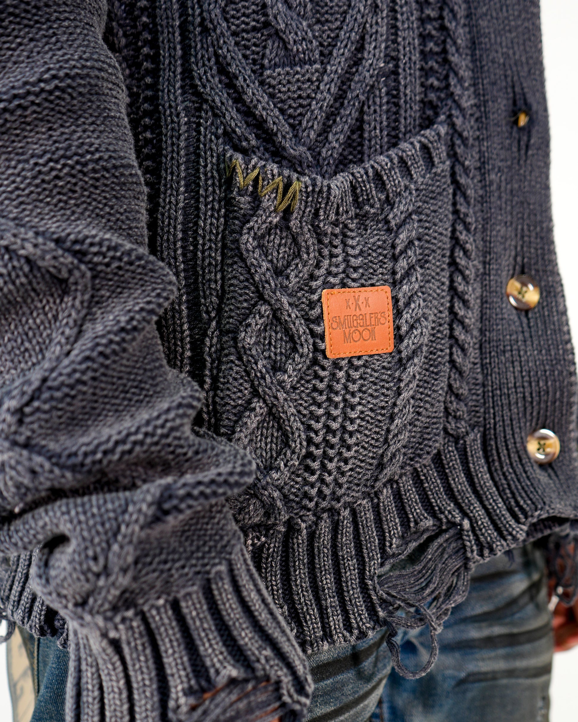Grand Weaver Knit Navy Cardigan