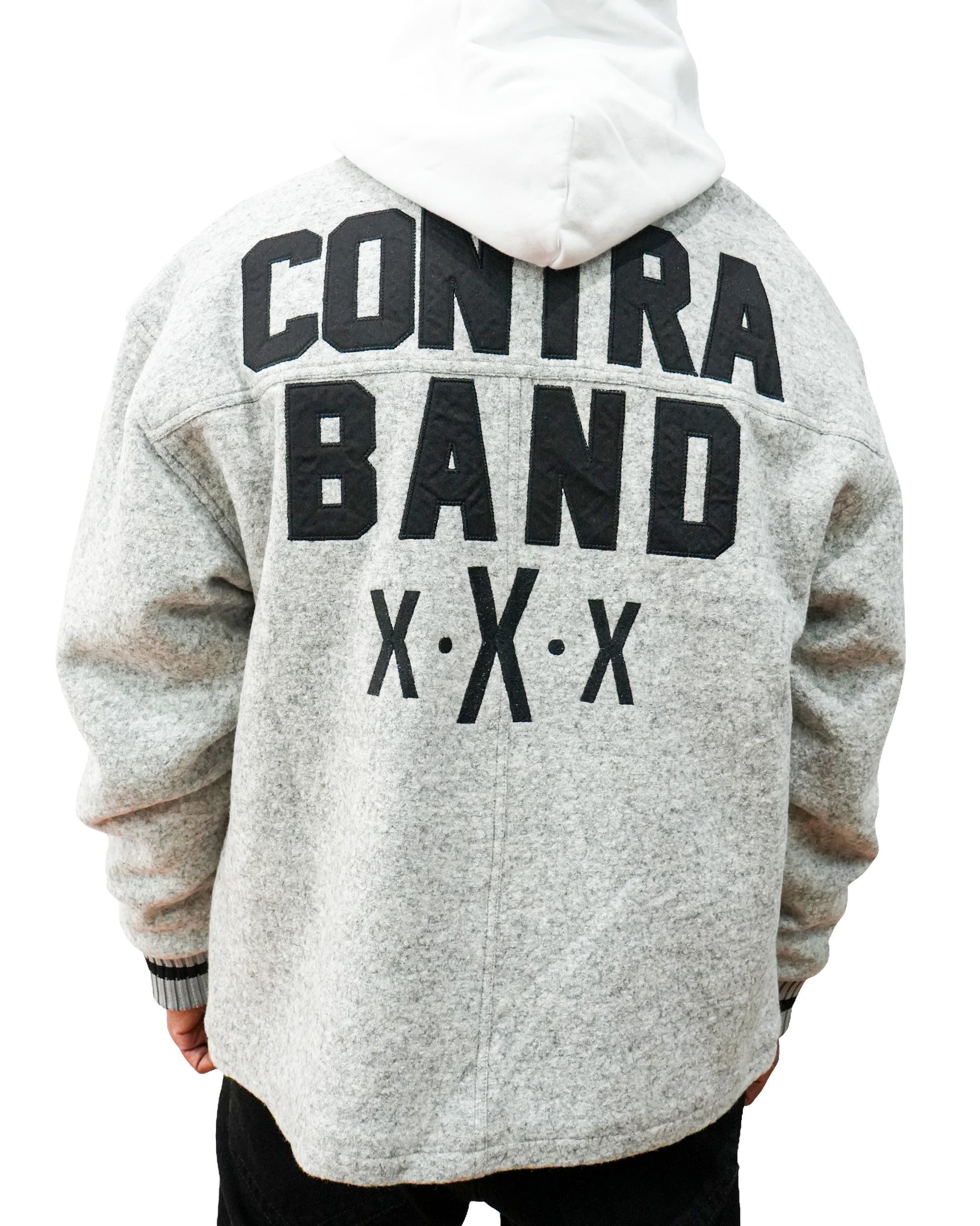 Contraband Varsity Grey Twill Jacket