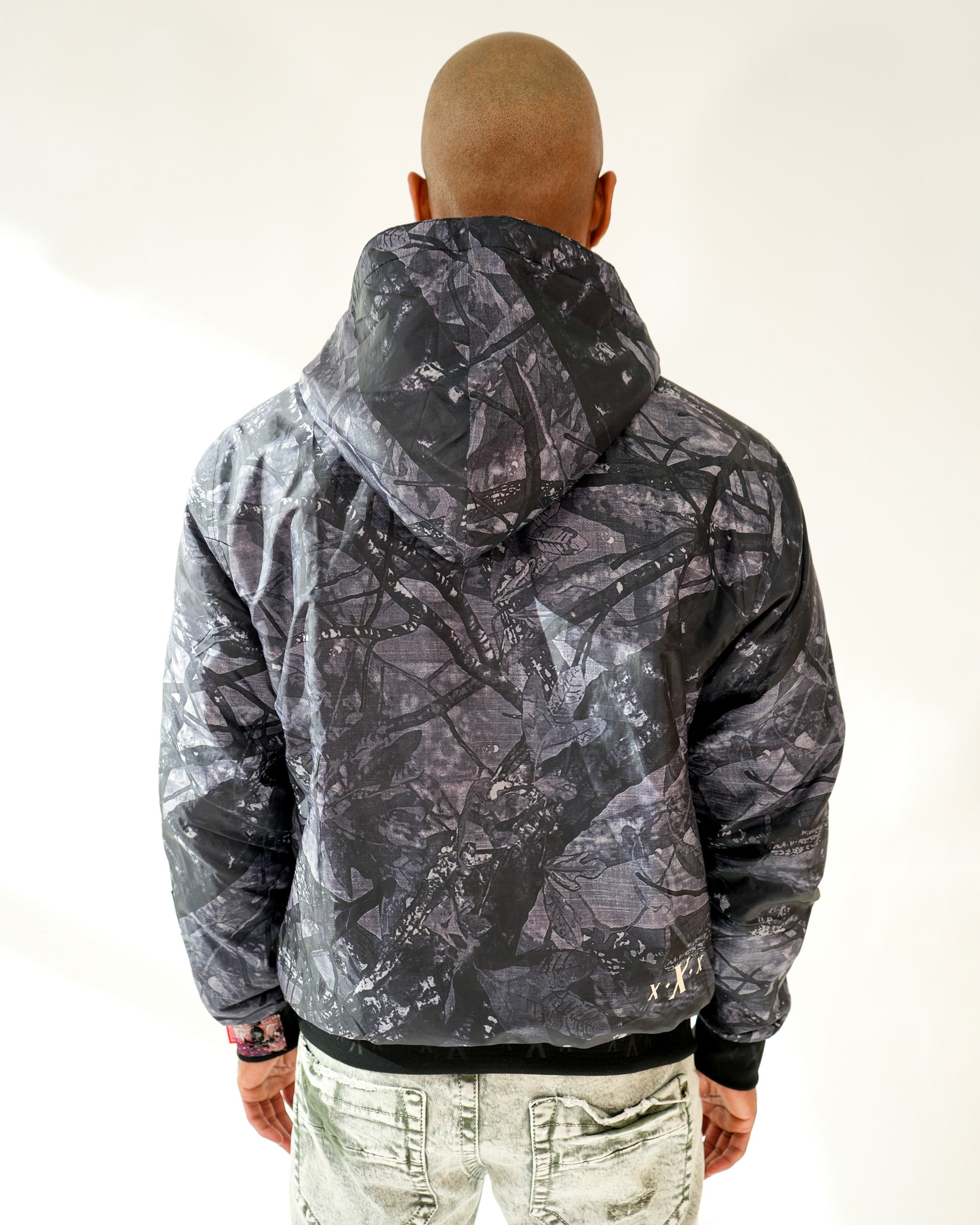 Smuggler’s Stealth Midnight Brocade Reversible Hoodie Jacket