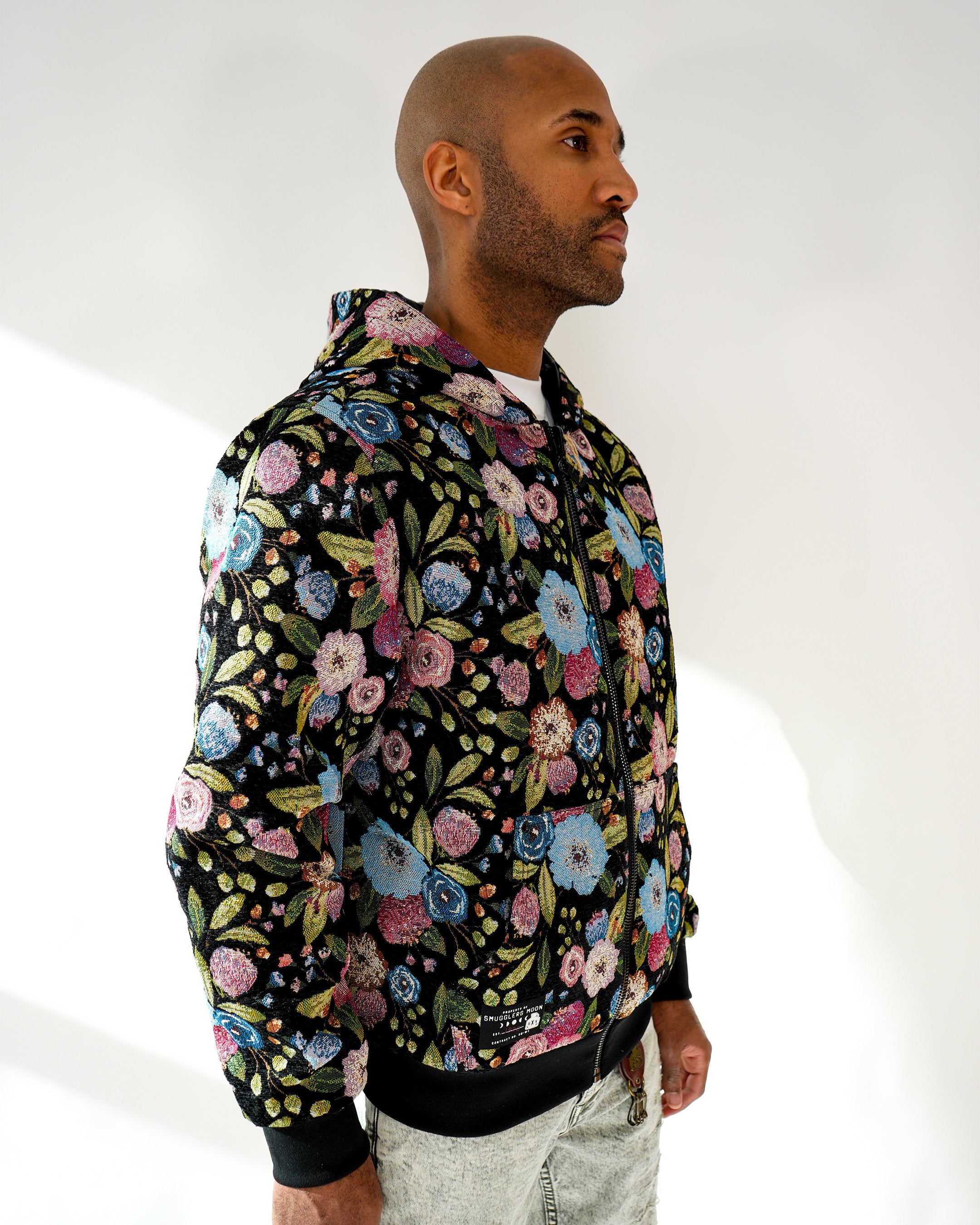 Smuggler’s Stealth Midnight Brocade Reversible Hoodie Jacket